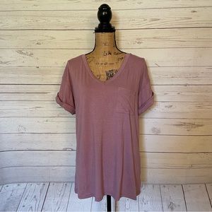 Drapey short sleeve v/neck T - size Med